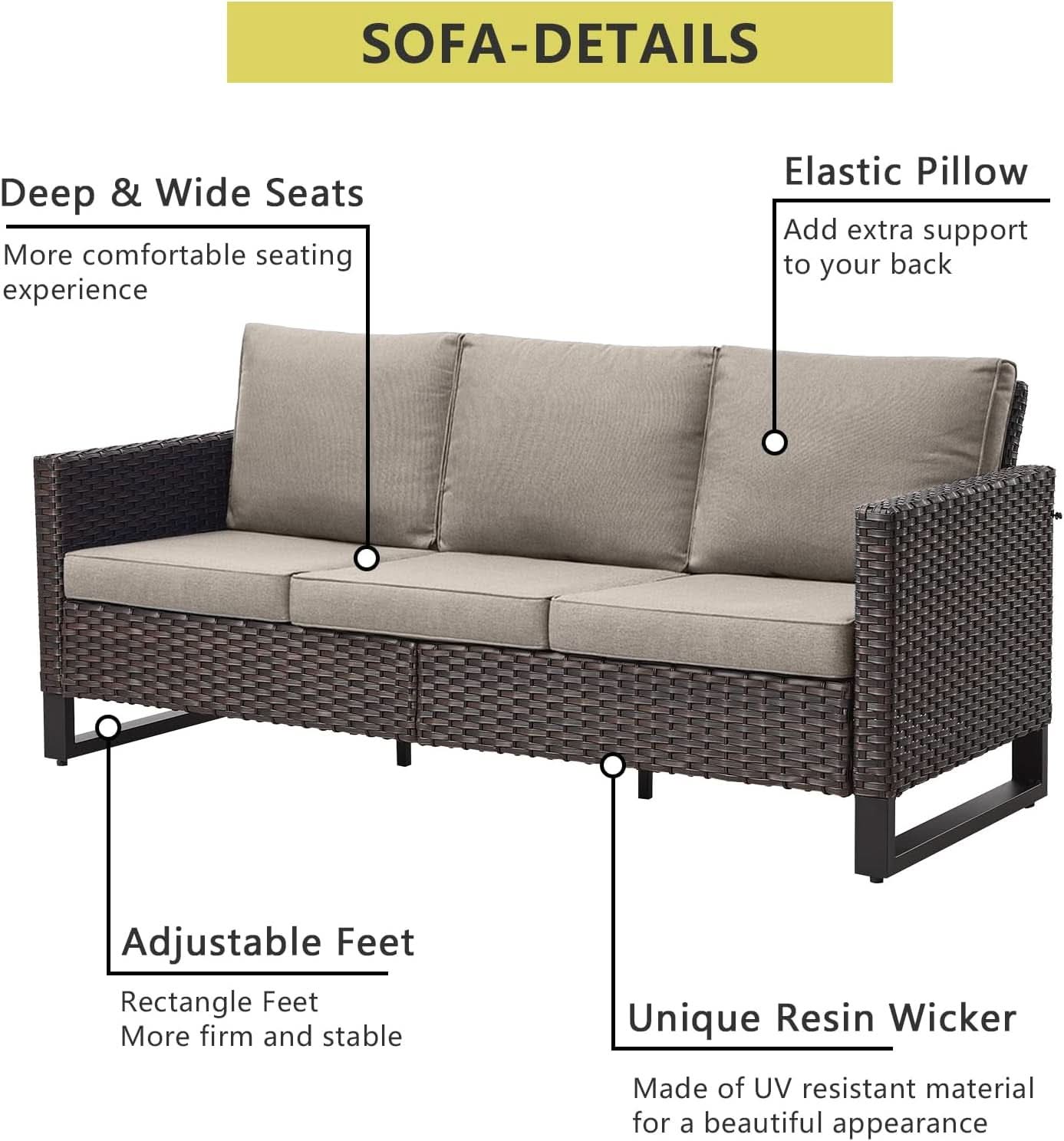7-Piece Outdoor Wicker Patio Furniture Set with Swivel Rocking Chairs