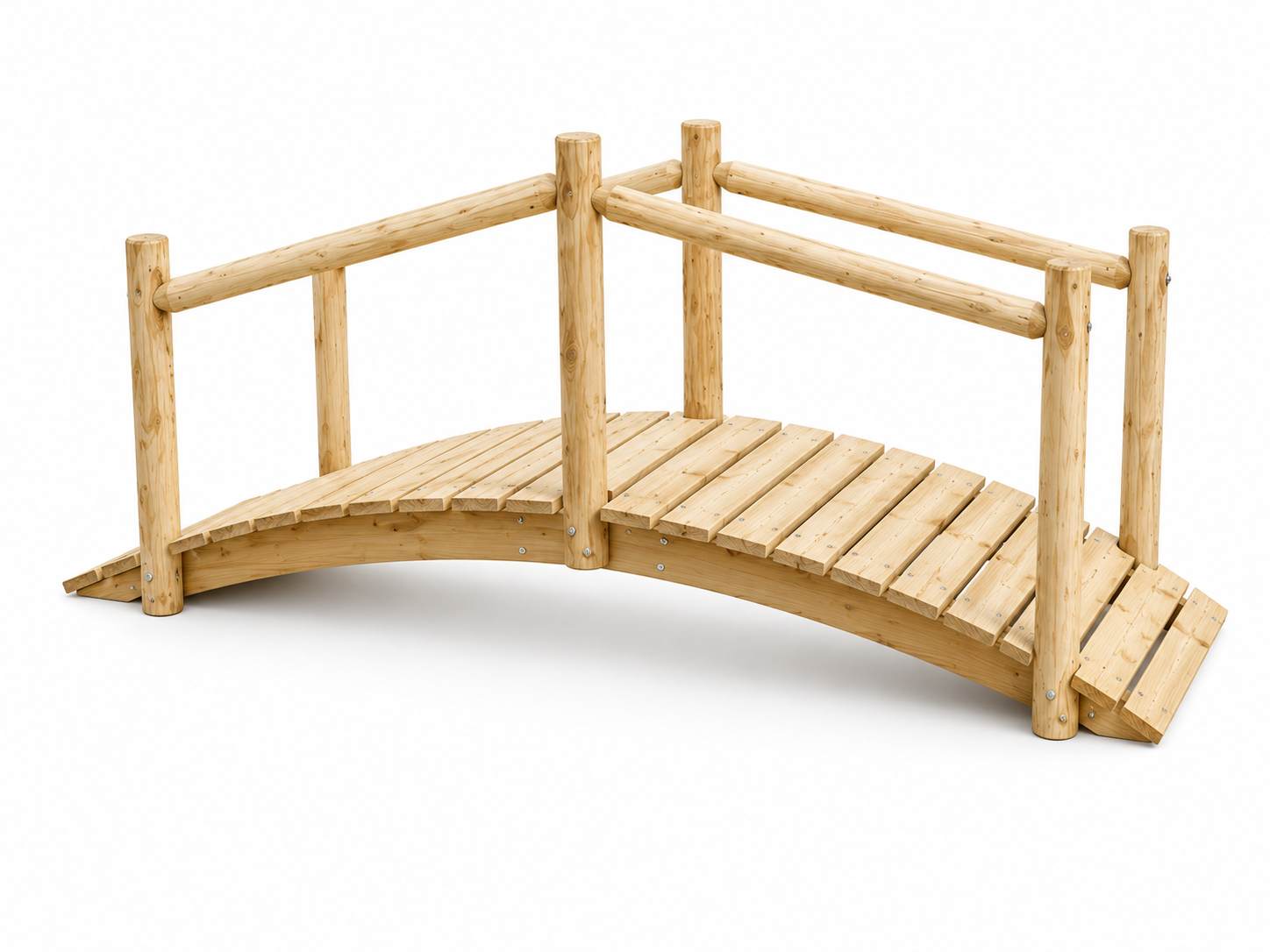 Rustic Wooden Garden Bridge