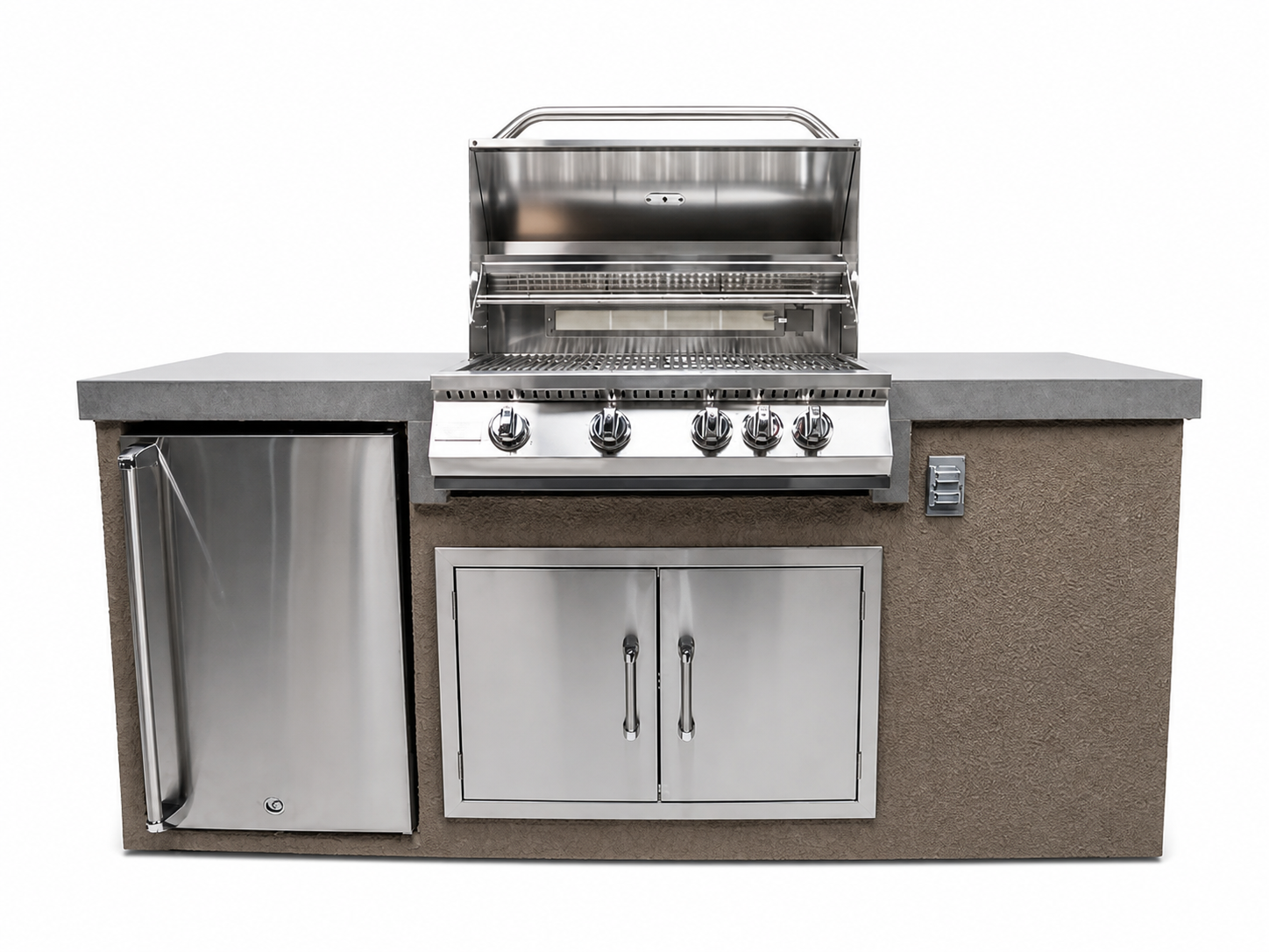 KoKoMo 7 ft Outdoor Kitchen Island with 32" Built-In Grill & Refrigerator