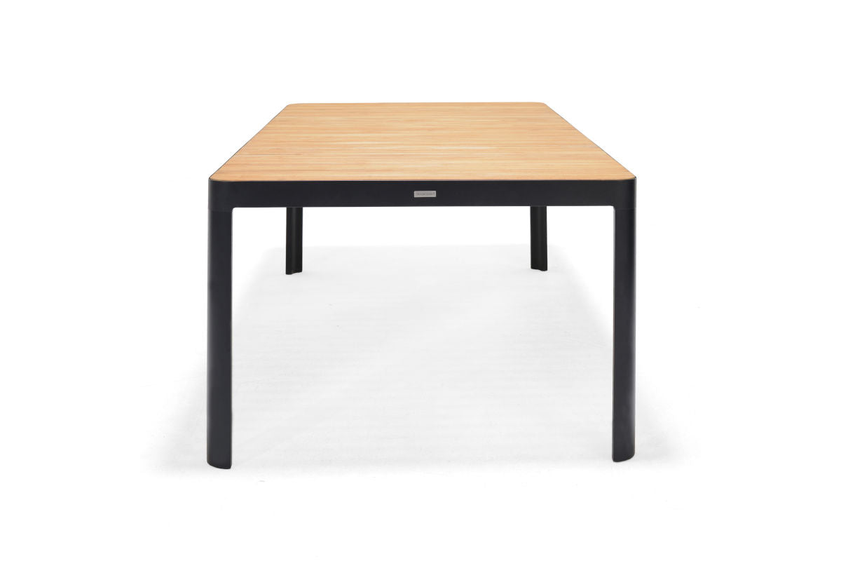 Portals Dark Lite FSC Teak Wood and Aluminum Rectangular Dining Set