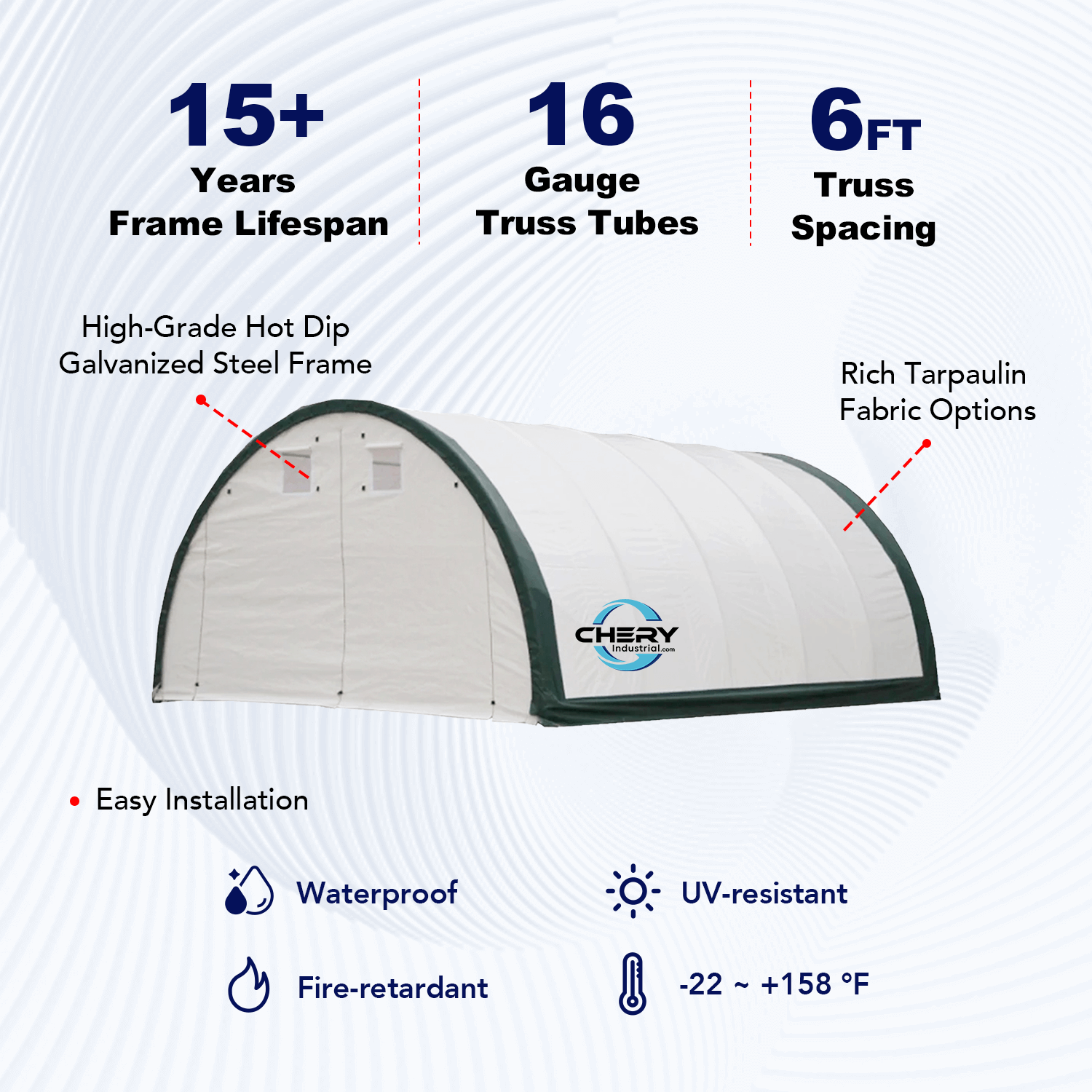 20 ft. x 30 ft. Single Truss Arch Storage Shelter with Galvanized Steel Frame