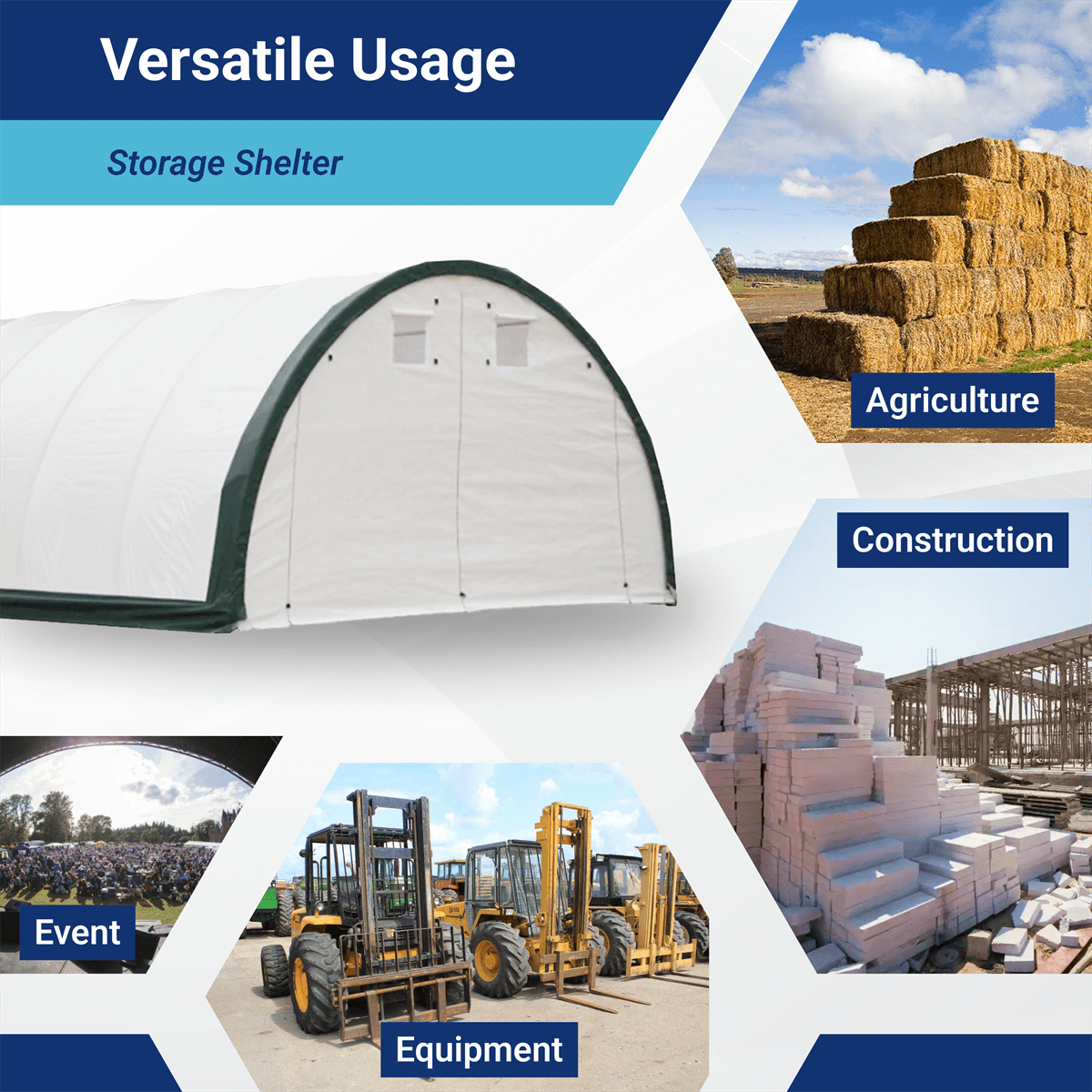 20 ft. x 30 ft. Single Truss Arch Storage Shelter with Galvanized Steel Frame