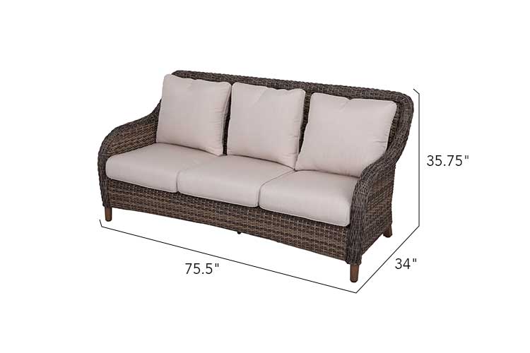 Mitchell 4-Piece Wicker Patio Set with Swivel Rocking Chair, Sofa & Sunbrella Cushions
