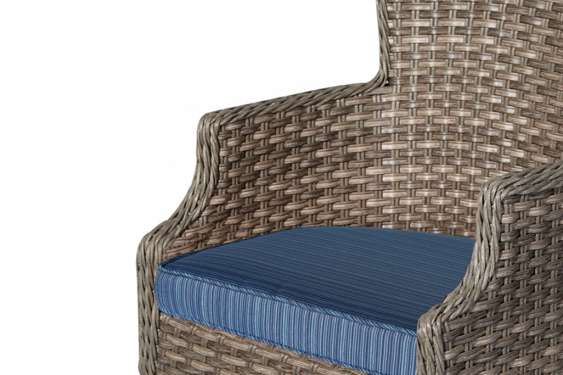 Tenaya 5-Piece Wicker Patio Dining Set with Round Table, Cushions & Aluminum Frame