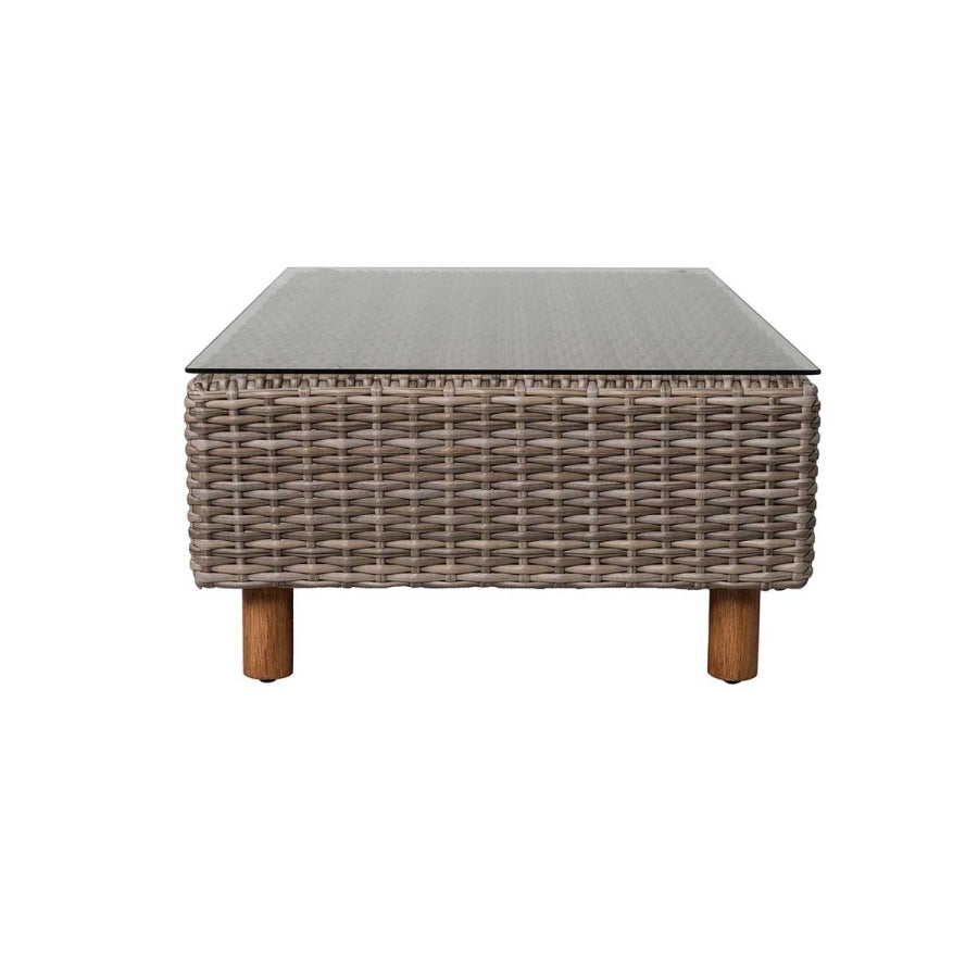 Orlando 4-Piece Wicker Patio Set with Sunbrella Cushions & Glass-Top Table