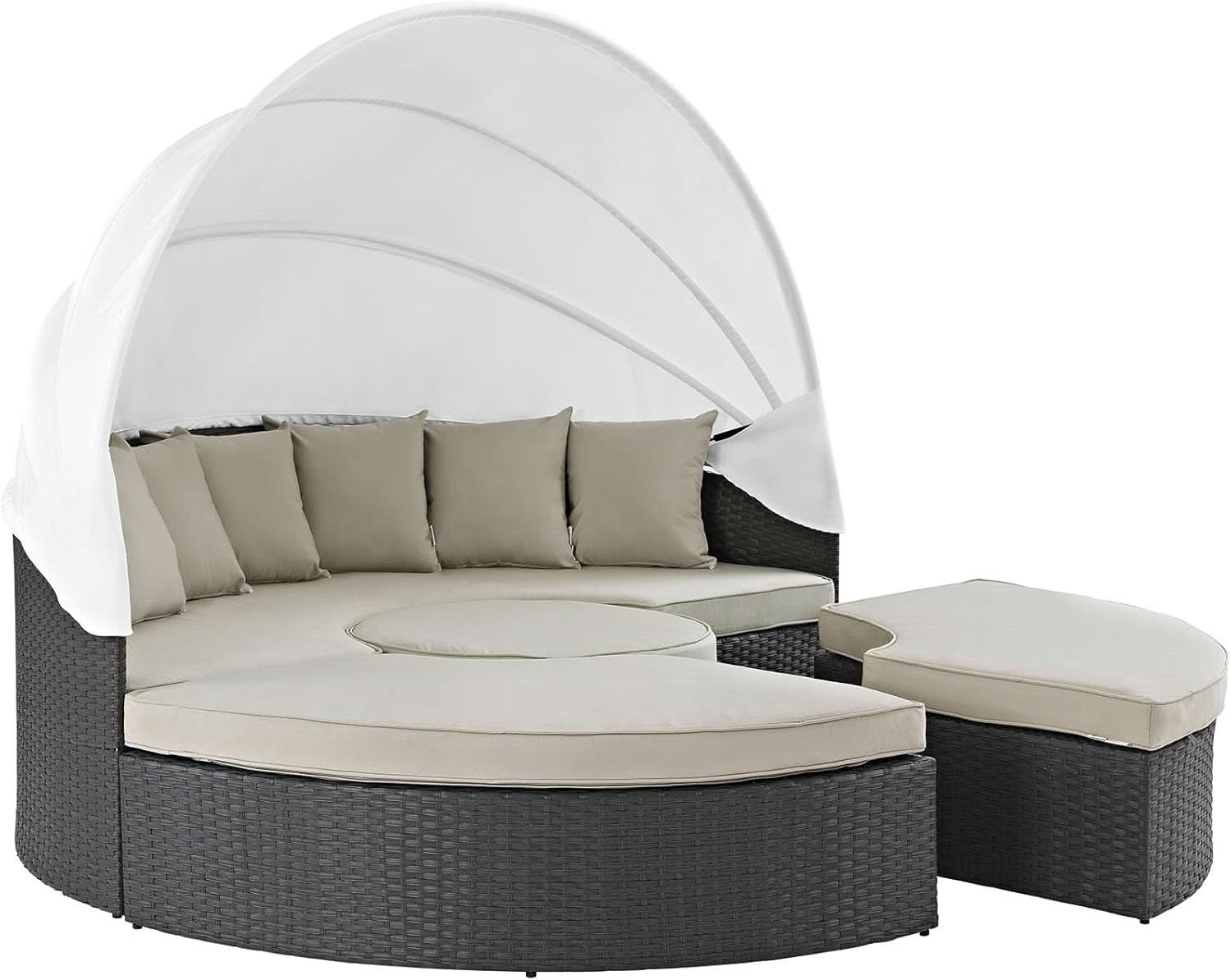 Inviting Outdoor Patio Sunbrella Sectional Daybed with Canopy