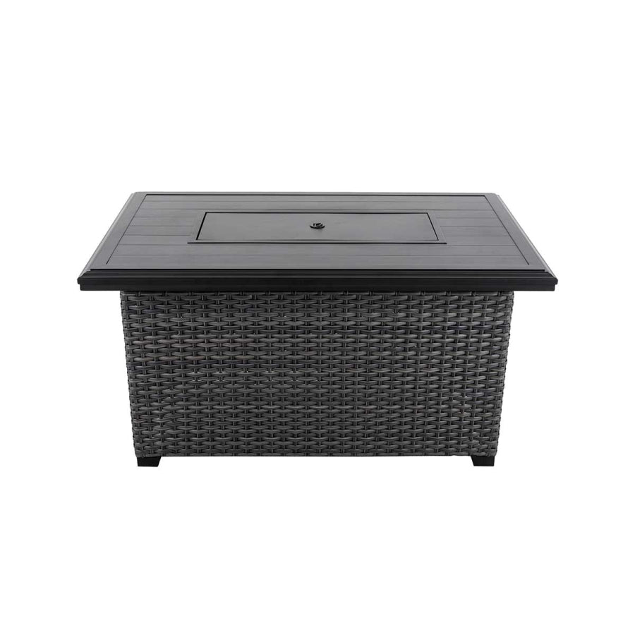 Lassen 4-Piece Outdoor Fire Pit Seating Set with Swivel Rocking Chairs & 3-Seat Sofa
