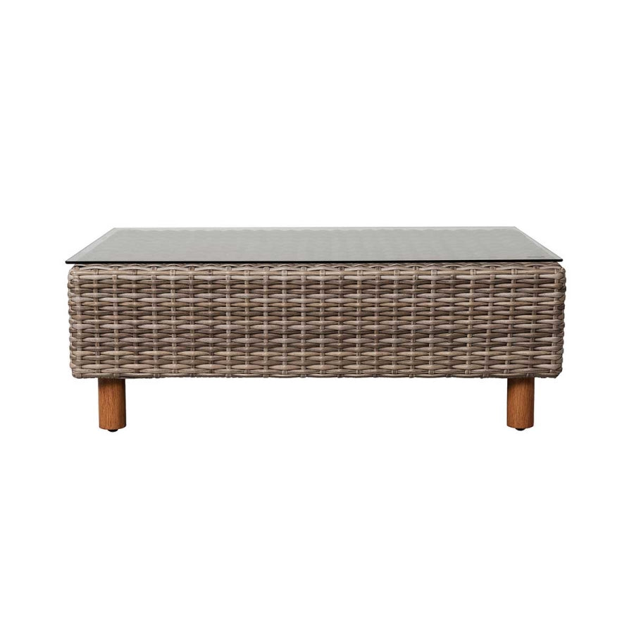 Orlando 4-Piece Wicker Patio Set with Sunbrella Cushions & Glass-Top Table
