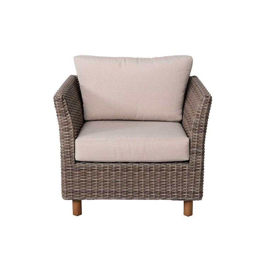 Orlando 4-Piece Wicker Patio Set with Sunbrella Cushions & Glass-Top Table