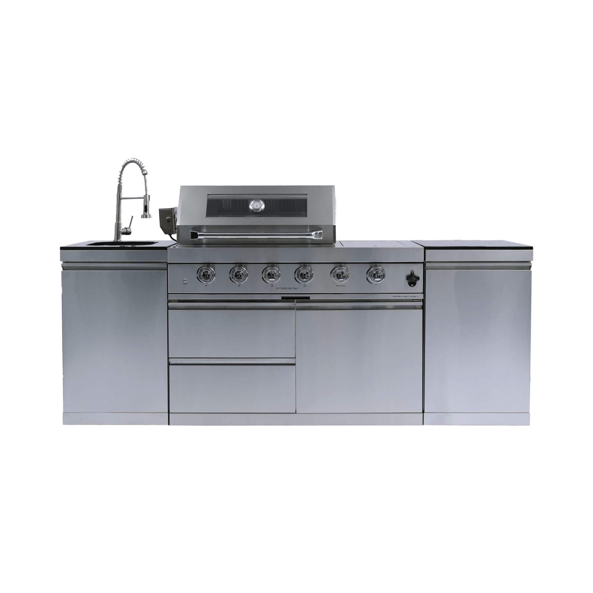 Castelle Flame 46 inch 4-Burner Stainless Steel Outdoor Kitchen Island Grill