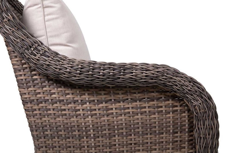 Mitchell 4-Piece Wicker Patio Set with Swivel Rocking Chair, Sofa & Sunbrella Cushions