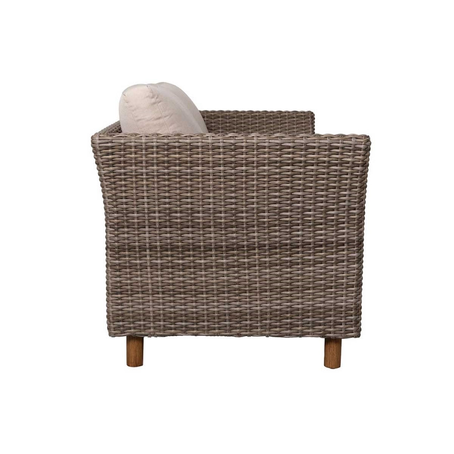 Orlando 4-Piece Wicker Patio Set with Sunbrella Cushions & Glass-Top Table