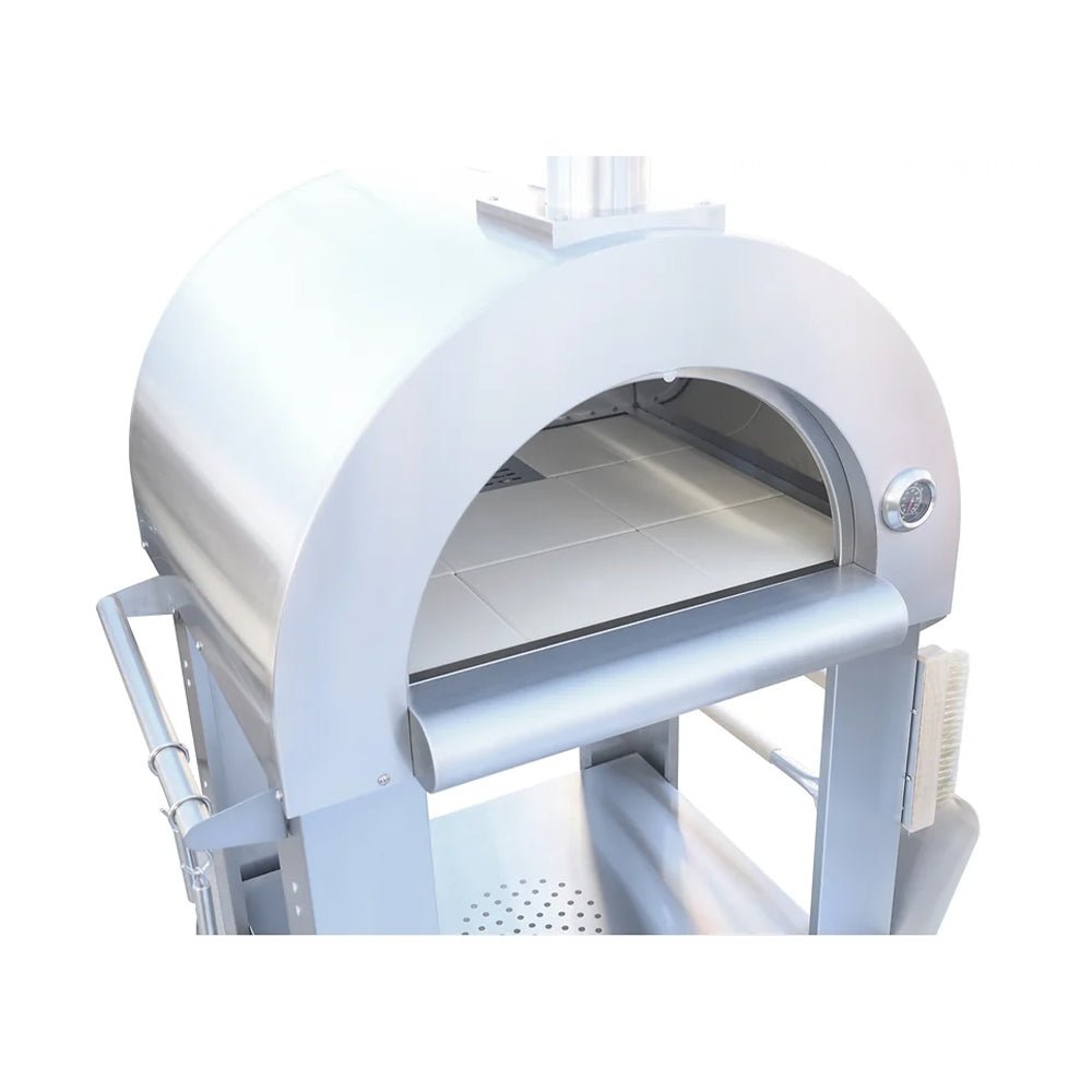 KoKoMo Grills 32-Inch Stainless Steel Wood-Fired Outdoor Pizza Oven with Cart