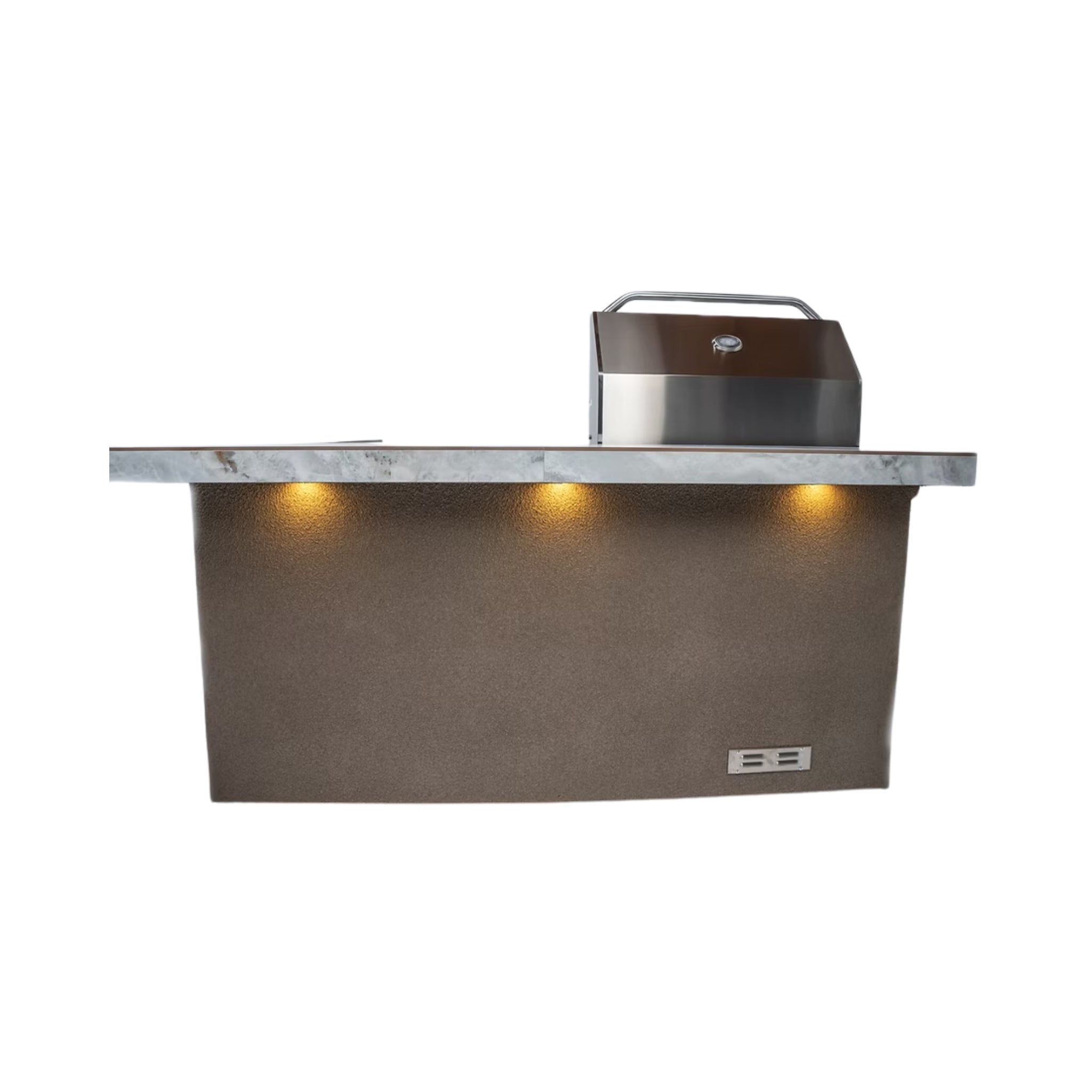 KoKoMo Grills St.John 7FT BBQ Island With LEDs, Built-In BBQ And Refrigerator [Made-To-Order] (SAK91568)