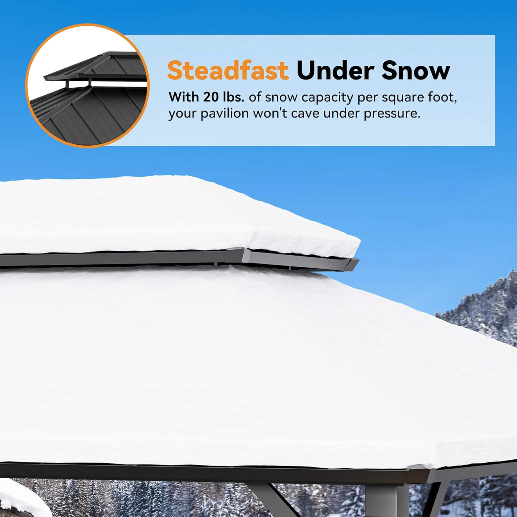 Alora Hardtop Aluminum Gazebo with Double Roof, Solar LED Lights & Mosquito Netting