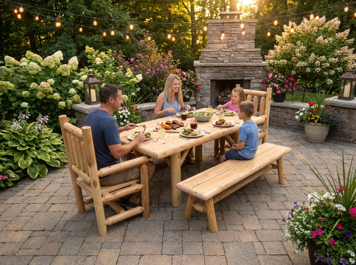 Outdoor Farmhouse Patio Table and Chairs
