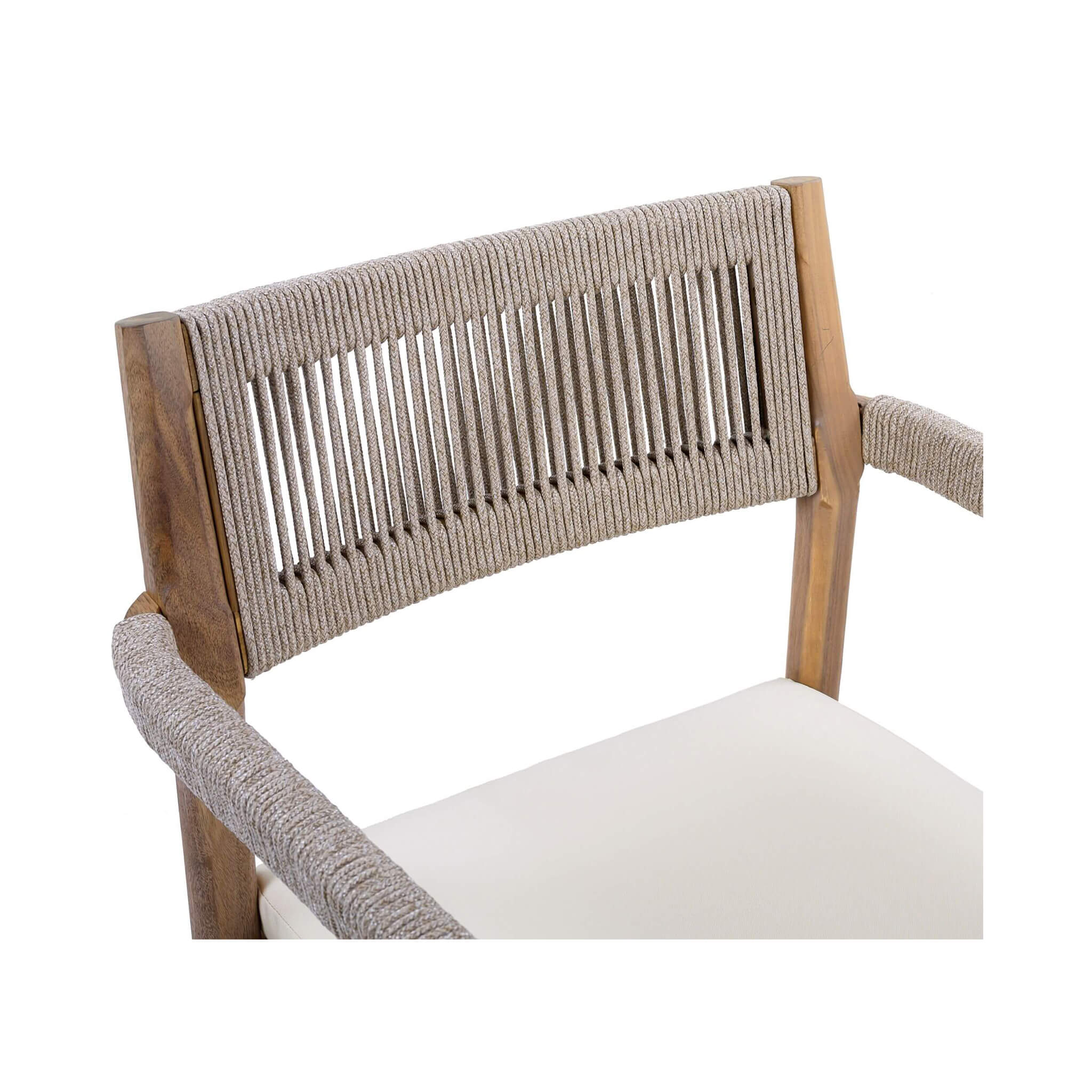 Alora 5-Piece Acacia Wood Outdoor Dining Set with Braided Chairs & Cushions