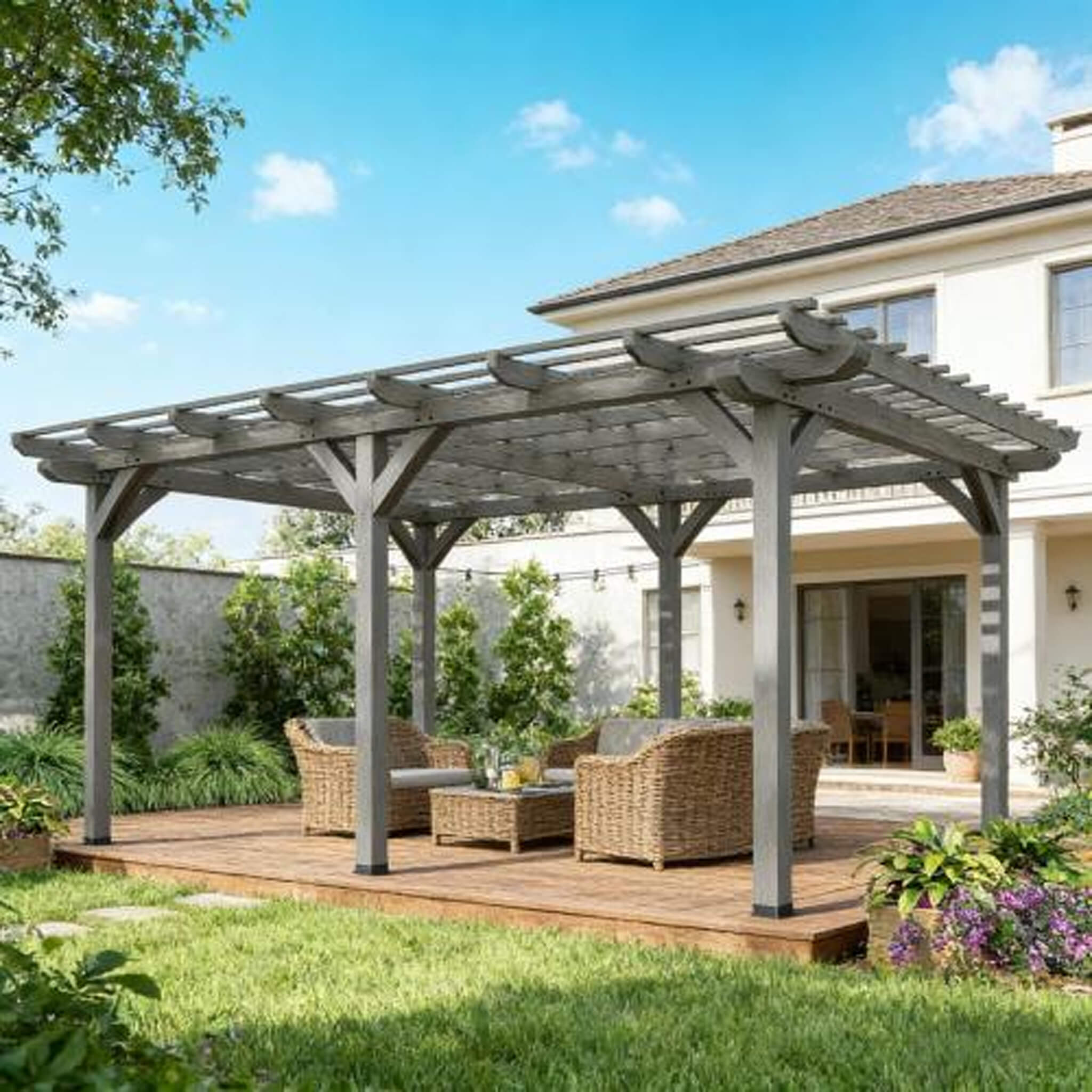Saksby Wooden Grape Trellis Pergola