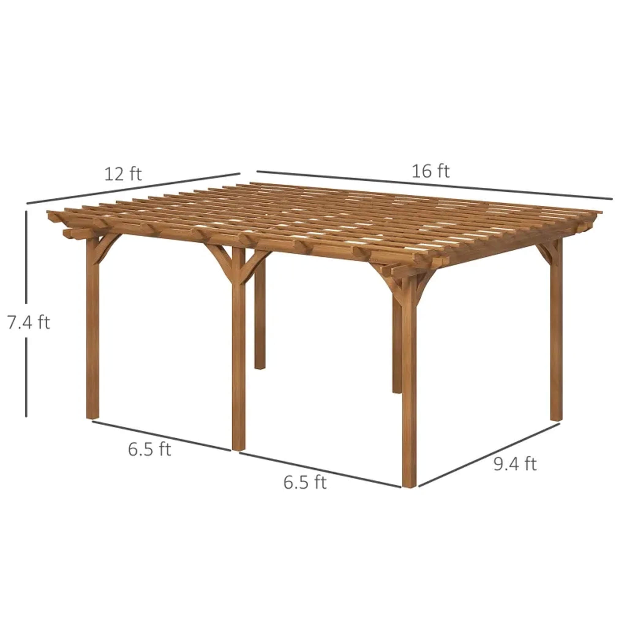 Saksby Wooden Grape Trellis Pergola
