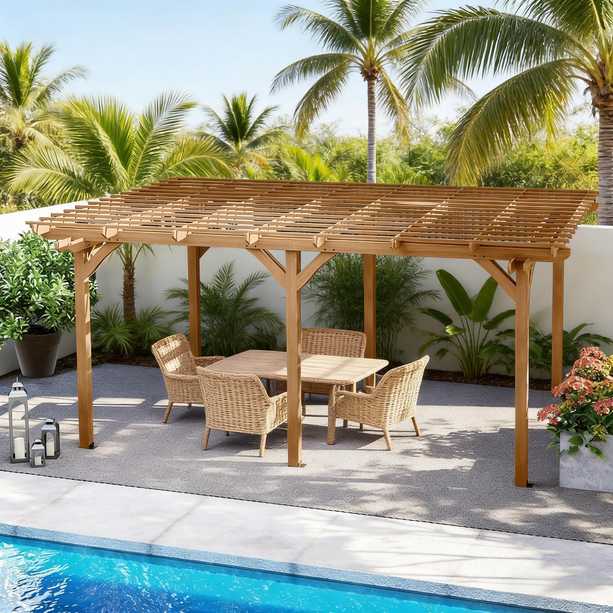 Saksby Wooden Grape Trellis Pergola