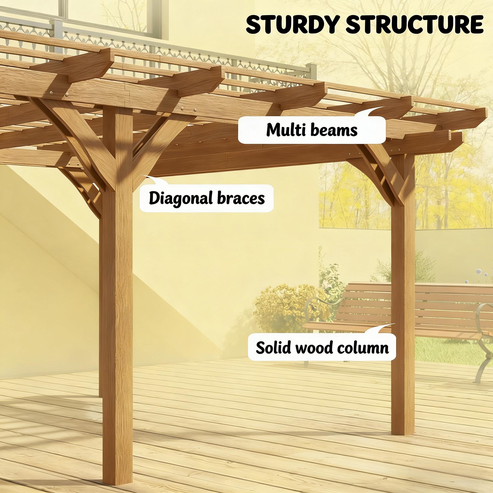 Saksby Wooden Grape Trellis Pergola