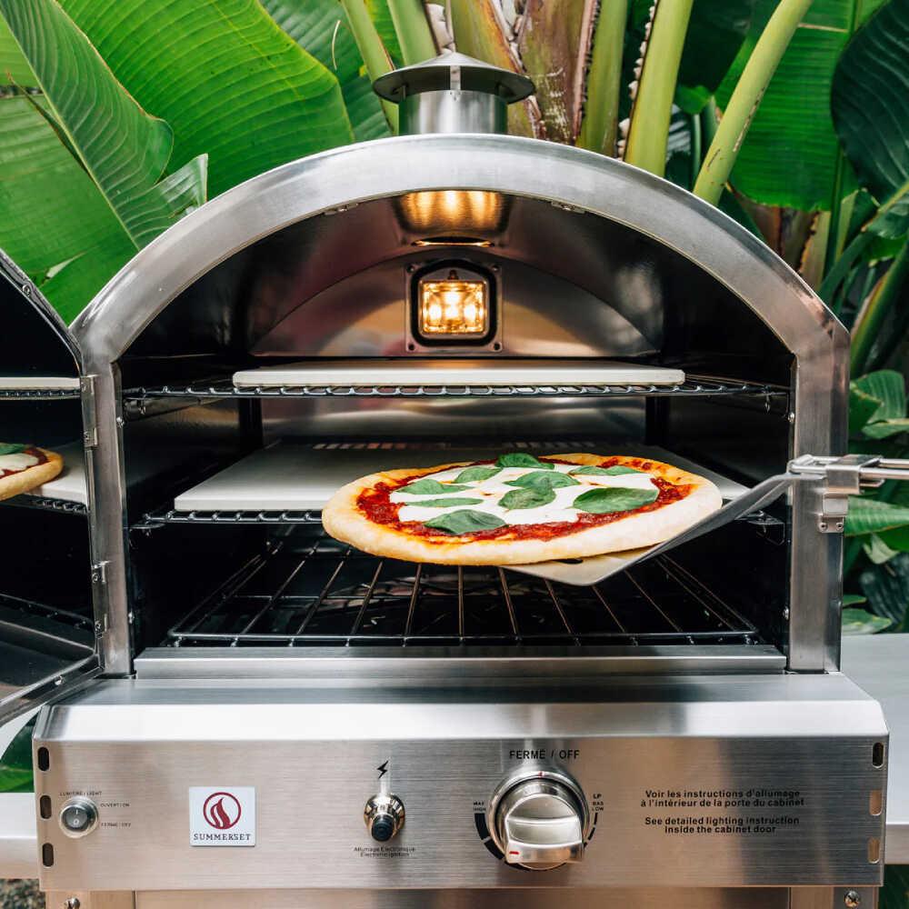Summerset Freestanding Outdoor Propane Gas Pizza Oven with Cart & Side Shelves