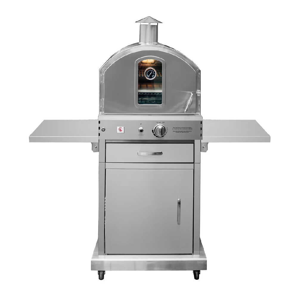 Summerset Freestanding Outdoor Propane Gas Pizza Oven with Cart & Side Shelves